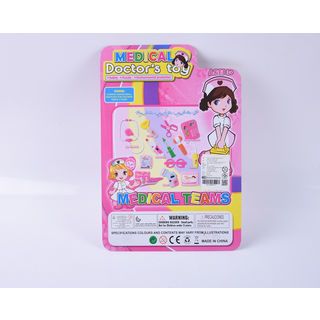 TOYS ชุดของเล่นเครื่องมือทางการแพทย์ (พร้อมไฟ IC) #66001C-16 (26x38x4ซม.) สีชมพู