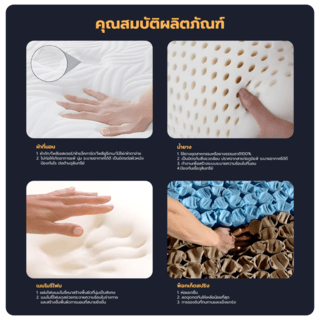 Truffle ที่นอนพ็อกเก็ตสปริงเสริมยางพารา รุ่น Lalisa ขนาด 180x200x34 ซม. (6ฟุต) สีขาว