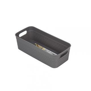 GOME ตะกร้าอเนกประสงค์ทรงเหลี่ยม รุ่น Waffle TG54156 ขนาด 11x24.5x7 ซม.(1.6L) สีเทา