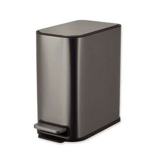 KLEANZY ถังขยะสเตนเลสเหยียบเหลี่ยม 5 ลิตร รุ่น 10166MS-5L ขนาด15.2x27.5x27.8 ซม. สีเงิน