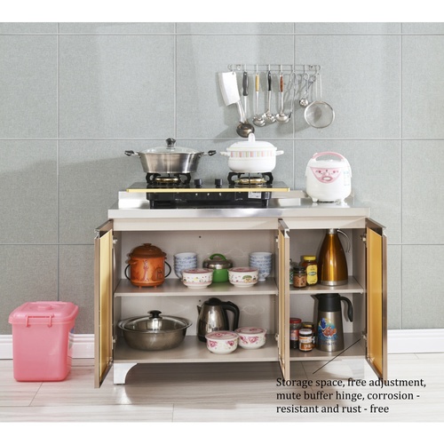 KOCH KITCHEN ตู้พร้อมท็อปสเตนเลส 120x50x80 ซม. BLINKS สีครีม