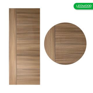 LEOWOOD ประตูปิดผิวเมลามีน iDoor S4 80x200ซม. BROWNIE OAK