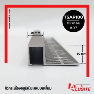 Alusite คิ้วอลูมิเนียมแบบเหลี่ยม 10 มม. ยาว 2 เมตร รุ่น TSAP100 (Matt) สีชาอ่อน