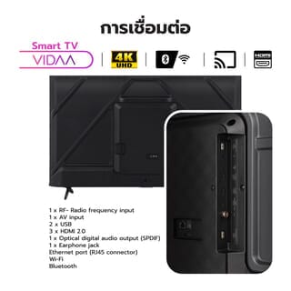 Hisense โทรทัศน์ Smart ทีวี 85 นิ้ว 4K 85A6100N สีดำ