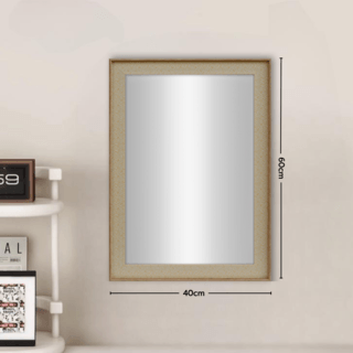 Nice กระจกมีกรอบทรงเหลี่ยม (PS) รุ่น อาคิตะ ขนาด 40x60 ซม. สีน้ำตาล 