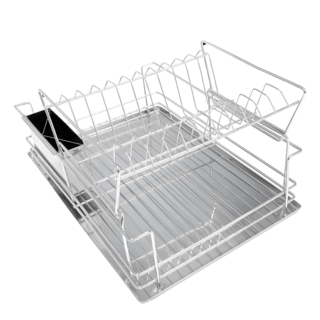 CLOSE ที่คว่ำจาน 2 ชั้น 47X33X22.5 ซม. MIRIN สีเงิน