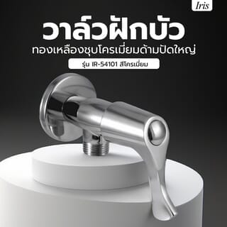 Iris วาล์วฝักบัวทองเหลืองชุบโครเมี่ยมด้ามปัดใหญ่ รุ่น  IR-54101