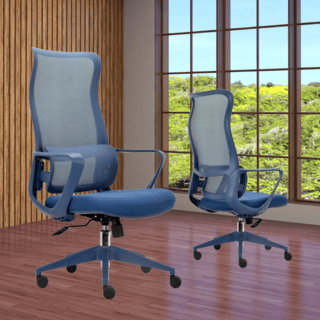 SMITH เก้าอี้สำนักงาน HIGH BACK รุ่น GOHAN -04 ขนาด 64x66x113.5-121 ซม. สีน้ำเงิน