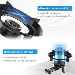 MIDEA  เตาแก๊สหน้ากระจกแบบฝัง 2 หัวเตา รุ่น Q280 สีดำ