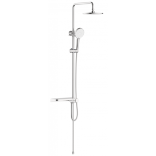 Verno ชุดฝักบัวเรนชาวเวอร์สเตนเลส 304 หัวกลม 3 ระบบ รุ่น Aqua-HL01 ขนาด 30x36x115 ซม. สีเงินแฮร์ไลน์