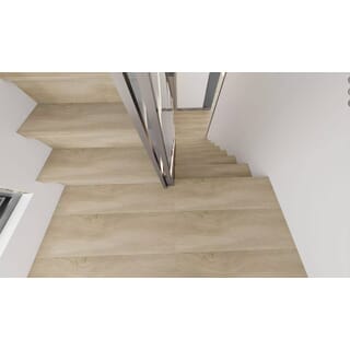 จมูกชานพักบันได SPC Click lock 114x1220x4+1mm IXPE  items No. 6588 สีไม้สักอ่อน