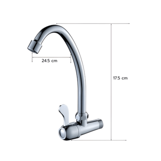 Iris ก๊อกอ่างล้างจานแบบติดผนังตัว C รุ่น ดีว่า 702-8