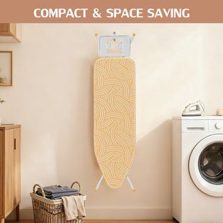 SAKU โต๊ะรีดผ้าแบบยืนรีด 4 ระดับ ธรรมดา รุ่น L1548HZ1-19 ขนาด 38x122x91ซม. สีเหลือง