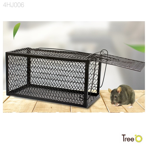 TREE O กรงดักหนูใหญ่ รุ่น 4HJ006 ขนาด17.5x39x17.5 ซม. สีดำ