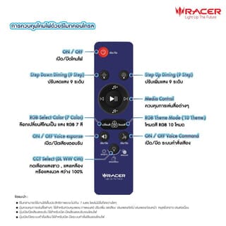 RACER โคมไฟอัจฉริยะสั่งงานด้วยเสียงรุ่น ไอยู 60 วัตต์  (HIGH LUMEN)