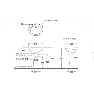 Cotto ขารองอ่างแบบตั้งลอย รุ่น C412