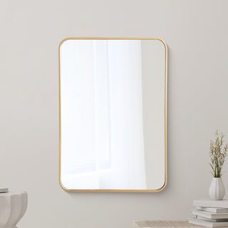Nice ชุดกระจกอะลูมิเนียมทรงสี่เหลี่ยม 50x70 ซม. รุ่น คูปส์ 01-โกลว สีทอง
