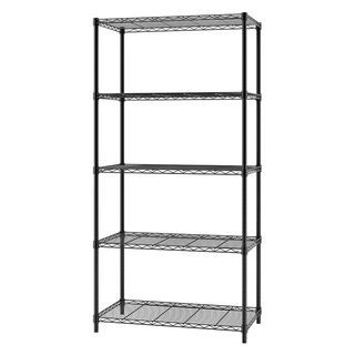 HAWDD ชั้นวางของเหล็กโล่ง 5 ชั้น รุ่น ROHAN-90 ขนาด 45x90x180ซม. สีดำ