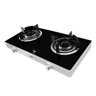 AXIA เตาแก๊สตั้งโต๊ะหน้ากระจก 2 หัวเตา รุ่น TITANIUM BLACK สีดำ