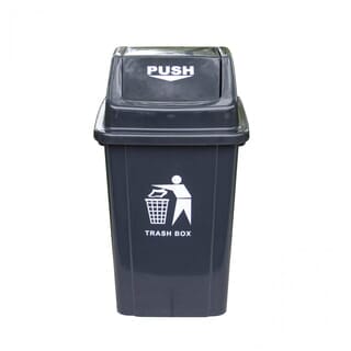 Kleanzy ถังขยะฝาสวิงทรงเหลี่ยม 100 ลิตร ขนาด 49x49x87 ซม. รุ่น TG59174 สีเทา