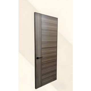 HOLZTUR ประตูปิดผิวเมลามีนเซาะร่อง 5เส้น ขนาด80x200ซม. สี Light Brown