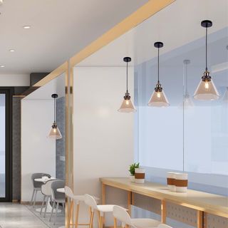 EILON โคมไฟห้อยกระจก ทรงครึ่งวงกลม สไตล์ Loft รุ่น GYFDD-7513 สีใส