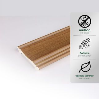 GREAT WOOD ไม้บัวบน PVC  FCR-0693B (CH01) 68.5x10.57x2700มม. สีสัก