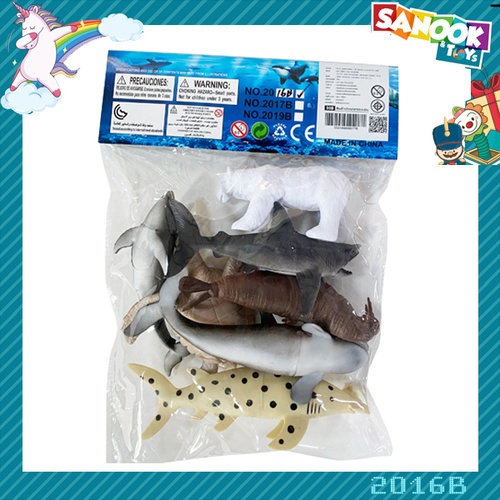 TOYS ชุดสัตว์ทะเลใหญ่ 7 ชิ้น #2016B (21x3x32 ซม.) คละสี