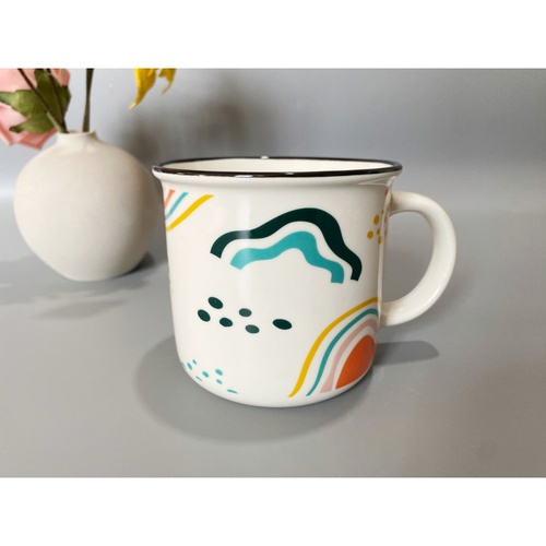 AILO แก้วเซรามิค 9.5 ซม. 370 มล. SAHARA-02 สีขาว