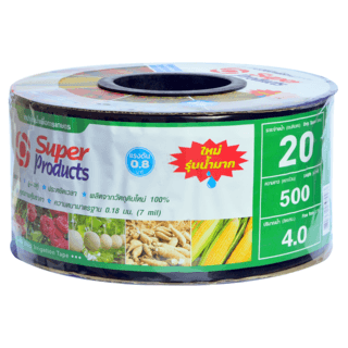 Super Products เทปจ่ายน้ำ  20 ซม.  500 หลา 16 มม. 4 ลิตร/ชม. 2รู 0.18 มม.