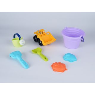 TOYS ของเล่นชุดรถแบคโฮชายหาดและอุปกรณ์ 7 ชิ้น รุ่น HG-1229 ขนาด 18x17x22 ซม. คละสี