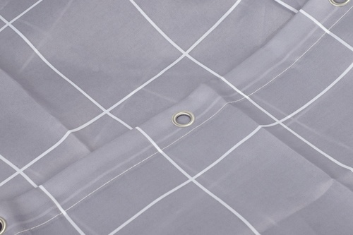 Primo ม่านห้องน้ำโพลีเอสเตอร์ ลายตาราง รุ่น สแควร์ 3XMYL-006 ขนาด 180x180 ซม. สีเทา