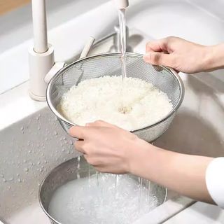 KOSCH ตะแกรงล้างผักสเตนเลส 19 ซม. KNOX-19 สีเงิน