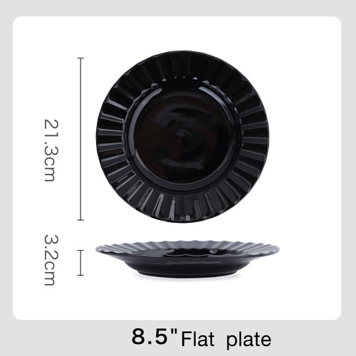 ADAMAS จานเซรามิค 8.5 นิ้ว SNOOZE-BL01 สีดำ