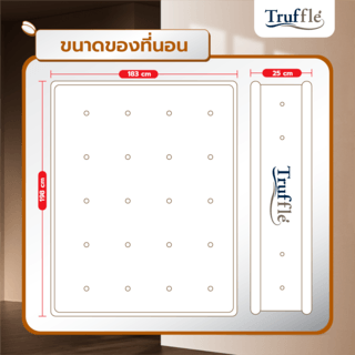 TRUFFLE ที่นอนสปริงเสริมยางพารา รุ่นBente 6ฟุต หนา9