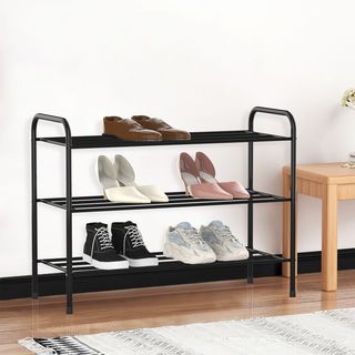 GOME ชั้นวางรองเท้าเหล็ก 3 ชั้น รุ่น 134001  30X72X55ซม.สีดำ