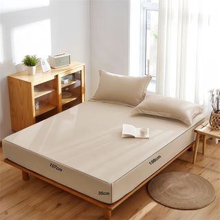 Truffle ผ้าปูที่นอน 1 ชิ้น รุ่น Rina-01 ขนาด 3.5 ฟุต สีกากี