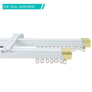 DAVINCI ขายึดแบบผนังคู่ (อุปกรณ์เสริมรางผ้าม่านสำเร็จรูป) รุ่น Liona ขนาด 12.6x4.5x2 ซม. สีขาว 
