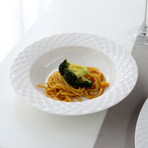 ADAMAS จานซุปเซรามิค 9.5 นิ้ว FIONA-WH08 สีขาว