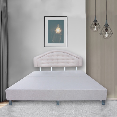 TRUFFLE บล็อกที่นอน+หัวเตียง รุ่น Honey ผ้า Canvass ขนาด 3.5F สีน้ำตาลอ่อน