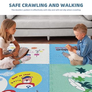 NINO WORLD ชุดแผ่นปูพื้นจิ๊กซอว์ Dino (4 แผ่น) PD-01-4 ขนาด 60x60x1.2 cm.