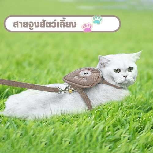 DUDUPETS สายจูงสัตว์เลี้ยง รุ่นS03-Mขนาด9.5X10X120ซม.สีกากี