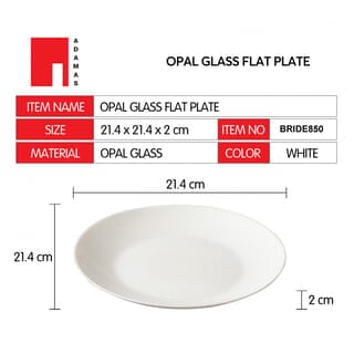 ADAMAS จานโอปอล 8.5” BRIDE850 สีขาว