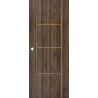 WELLINGTAN ประตูยูพีวีซีบานทึบเซาะร่อง UPVC-WEFU18-4 ขนาด 80x200ซม. สีวอลนัท (เจาะลูกบิด)