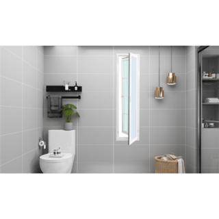 WELLINGTAN หน้าต่างอะลูมิเนียมลายกริด บานเปิด G-WGA0415 40x150ซม. สีขาว พร้อมมุ้ง