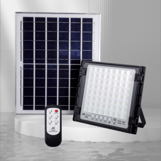 JD โคมไฟสปอร์ตไลท์โซลาร์เซลล์ 60W พร้อมรีโมท รุ่นJTGD-8860D +รีโมท IP65 แสงเดย์ไลท์