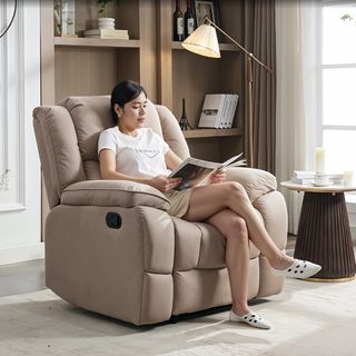 PULITO เก้าอี้พักผ่อน 1 ที่นั่ง รุ่น DARIO ขนาด 102x165.5x106.5 ซม.  สีน้ำตาลอ่อน