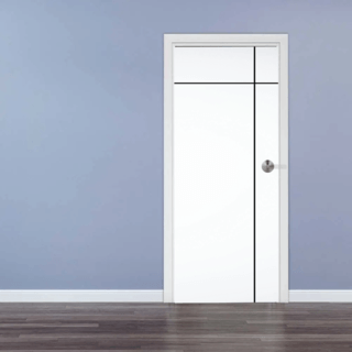 WELLINGTAN ประตูภายนอก UPVC เซาะร่อง รุ่น OK-007N ขนาด 80x200 ซม. สีขาว (เจาะลูกบิด)