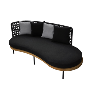 SUMMER SET โซฟา outdoor อลูมิเนียม 2ที่นั่ง KULA ขนาด 185x76x80 ซม. สีดำ