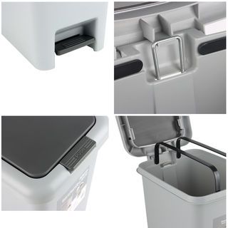 ICLEAN ถังขยะเหยียบเหลี่ยม Prensa 20 ลิตร รุ่น TG51790G ขนาด 25.5x34x43 ซม. สีเทา